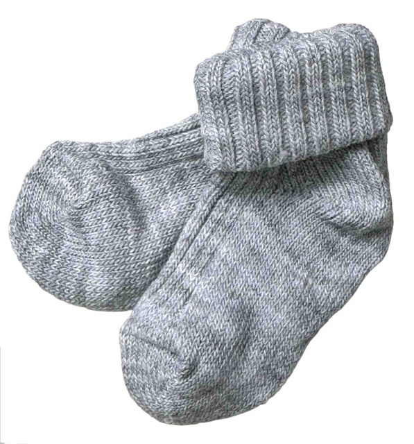 Носки тонкие серого цвета, Серый, 0-1 месяц, 56см