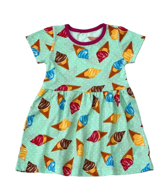Детские трикотажные платья на девочку. Платье для девочки кулир бирюзового цвета. ТМ «Пташка Украина»