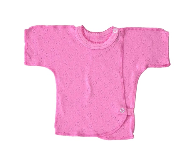 Сорочечка з коротким рукавом трансфер рожевого кольору, Рожевий, 1-3 місяці, 62см